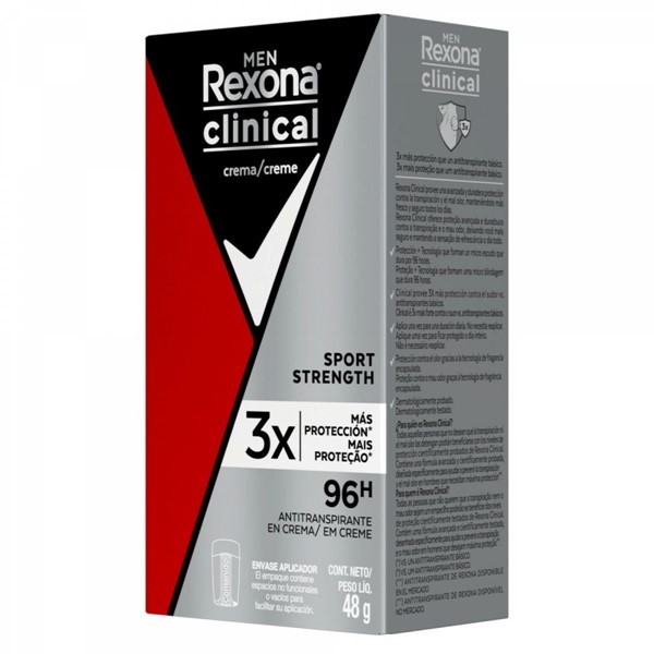 Rexona Deo Antitranspirante Barra Men Clinical Sport Strenght |48 gramos #1