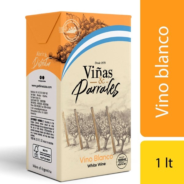 Vino Blanco Viñas Y Parrales Tetra 1 lt. #1