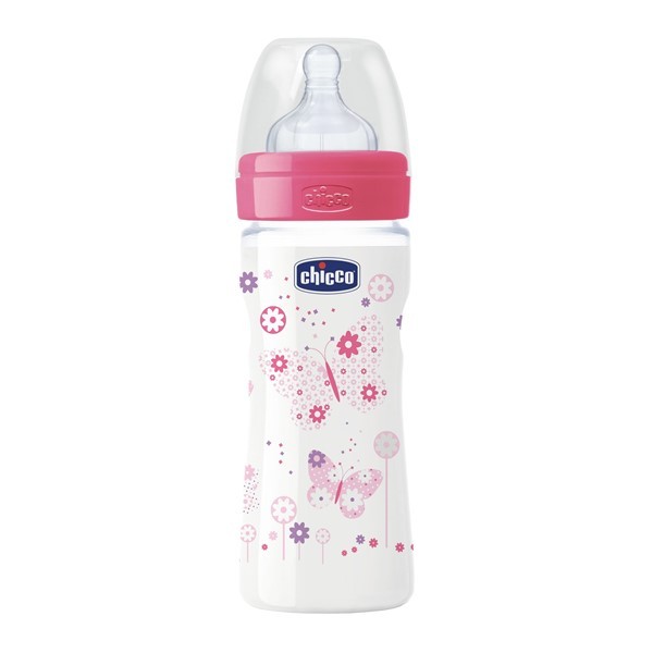 Chicco Biberon Wellbeing Girl Flujo Ajustable 250 ml #1