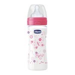 Chicco Biberon Wellbeing Girl Flujo Ajustable 250 ml #1