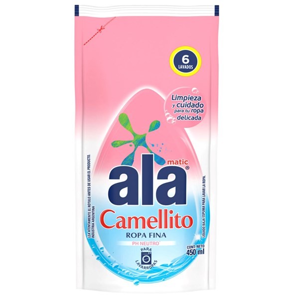 Jabón Líquido Ropa Fina Ala Camellito Matic 450 Ml alt