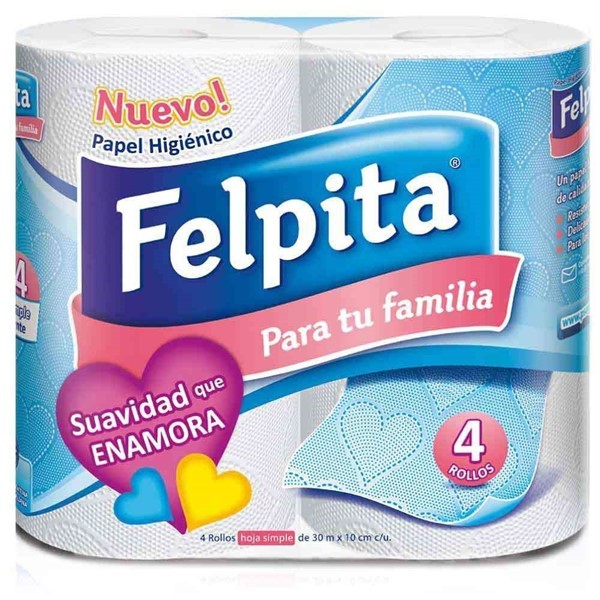 Papel Higienico Felpita Hoja Simple 4x30 alt