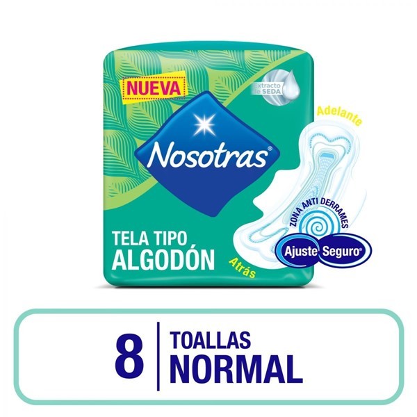 Nosotras Toallas Normal X 8 Unidades Extrato De Seda #1