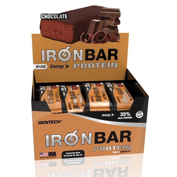 Gentech Iron Bar Barra Proteica Chocolate 20 Unidades alt