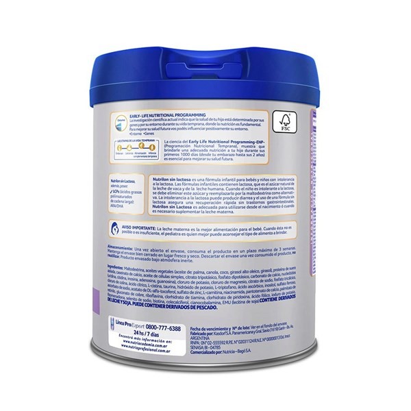 Nutrilon Fórmula Láctea Sin Lactosa Lata 800 grs alt