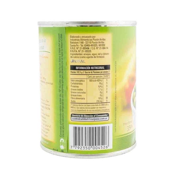 Arvejas Secas Remojadas Inalpa 350 Gr alt