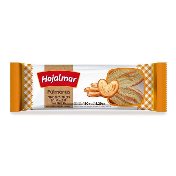 Galletitas Hojalmar Palmeritas de Hojaldre 150 gr alt