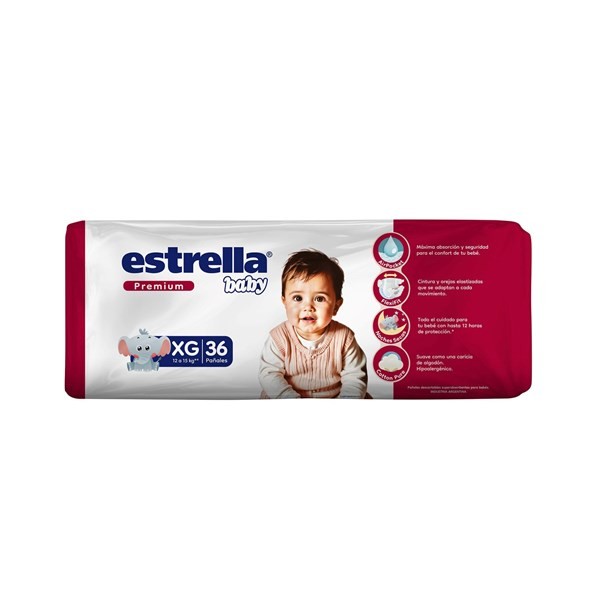Pañal Estrella Baby Talle Xg Premium Hiperpack 36 uni #1