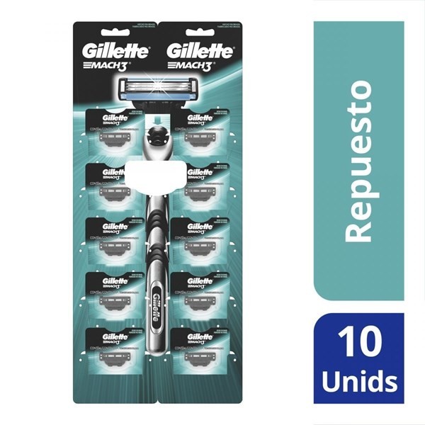 Gillette Cartuchos Para Afeitar 3 Mach (10 Unidades) #1