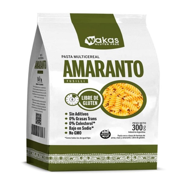 Fideos Wakas Fusilli Multicereal Con Amaranto x 300 g #1