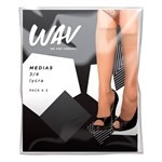 Media 3/4 Lycra Wav Negro Talle Único x 2 un #1