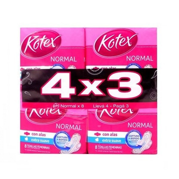 Kotex Normal Con Alas x 8 (Llevás 4 y Pagás 3)  #1