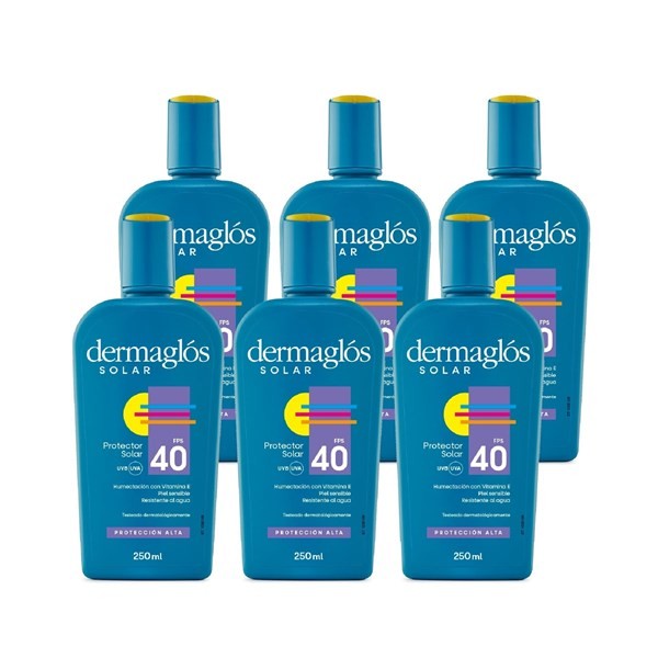 Kit Protector Solar Dermaglós Emulsion Fps 40 X6 Unidades #1