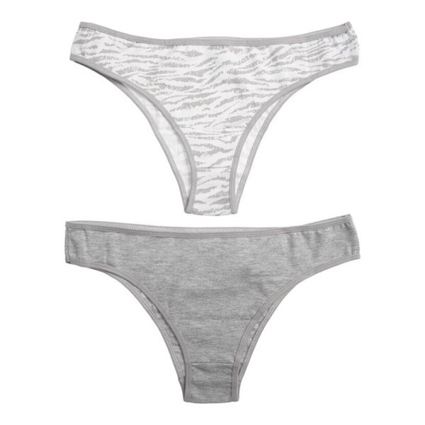 Bombacha Vedetina Wav Gris Y Cebra x 2 un Talle m