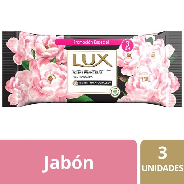 Jabón En Barra Lux Rosas Francesas 3x125 Gr. #1
