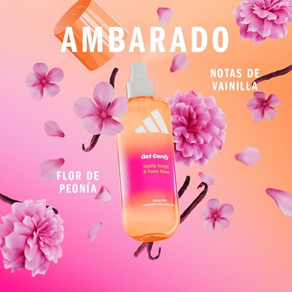 Adidas Vibes Get Comfy Body Mist 236 ml | Bruma corporal relajante con vainilla y peonía alt