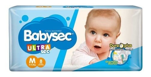 Pampers Babysec Ultrasec Dura Plus Pañales Mediano x 8 Unidades m #1
