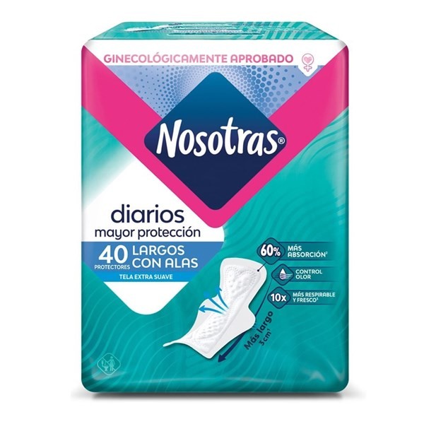 Nosotras Protectores Diarios Largos con Alas x 40 Unidades #1