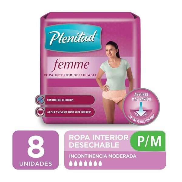 Plenitud Ropa Interior Desechable Mujer (8 Unidades) (Tamaño P/M)