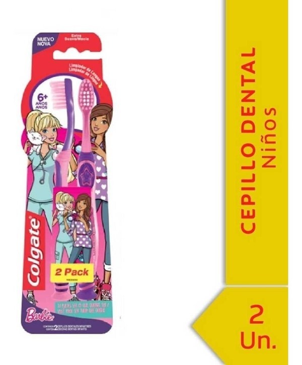 Colgate Cepillo Dental Smiles Barbie 6+ Años 2 Unidades Promo Pack