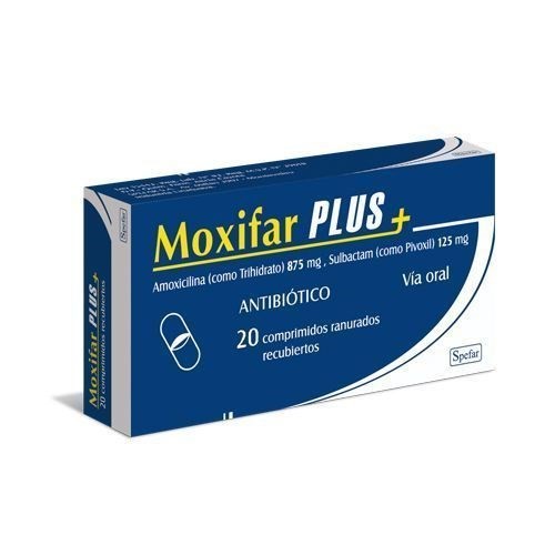 Moxifar Plus | 20 Comprimidos | Amoxicilina + Sulbactam #1