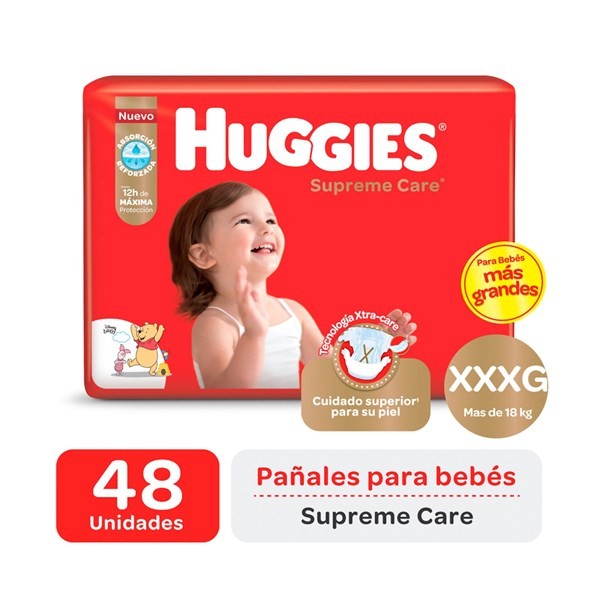 Pañales Huggies Talle Xxxg Supreme Care Ahorropack 48 Uni #1
