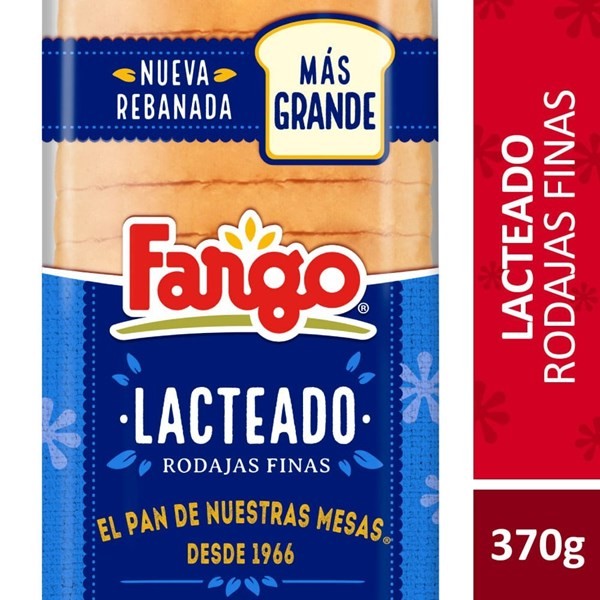 Pan Lacteado Rodajas Finas x 370 gr Fargo