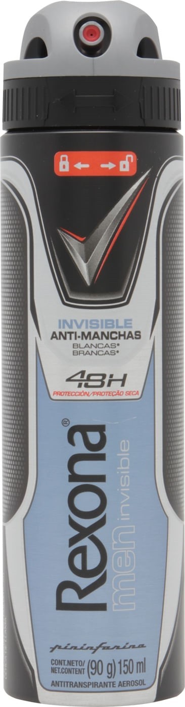 Antitranspirante Masculino en Aerosol Rexona Invisible x 150 ml #1