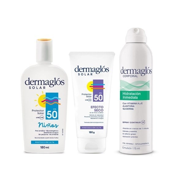 Dermaglos Kit Solar Fps 50 + Hidratación Inmediata Tamaño 3 Unid #1