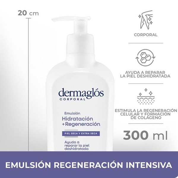 Emulsión Corporal Dermaglós Hidratación + Regeneración 300ml alt