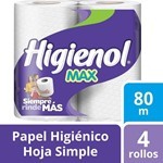 Higienol Max Papel Higiénico Hoja Simple 80 mts 4 Unidades #1