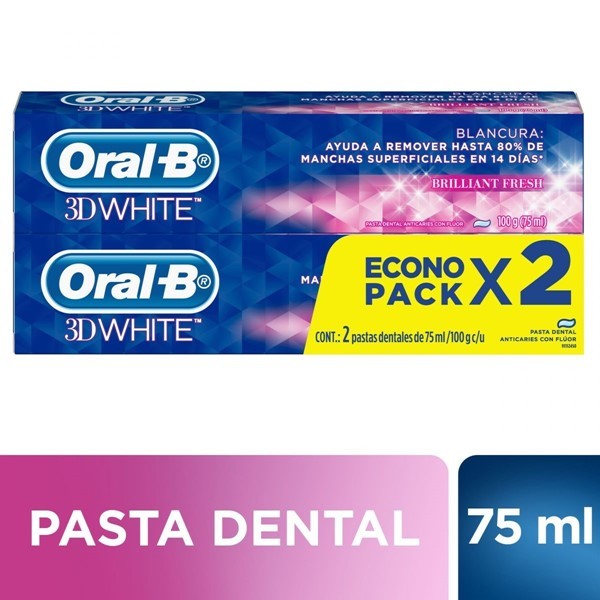 PASTA ORAL-B 3D WHITE BRILLIANT FRESH 100GR X2 #1
