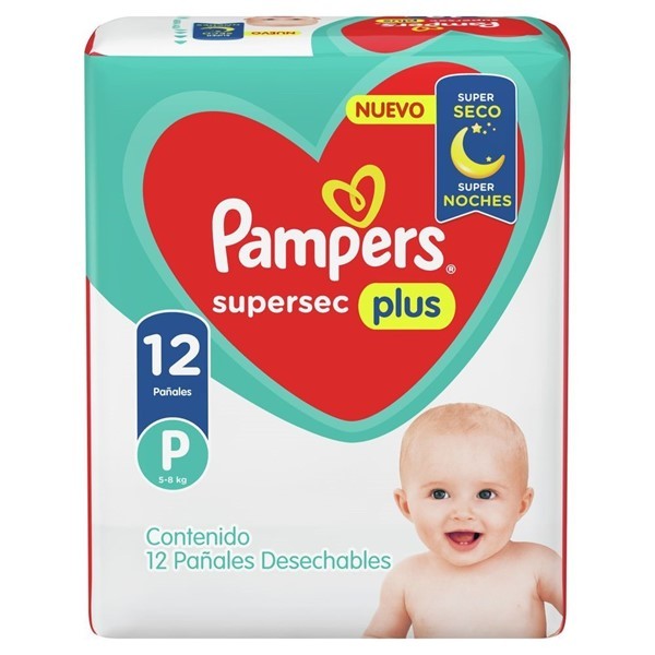 Pampers Pañales Supersec Plus (12 Unidades) P alt