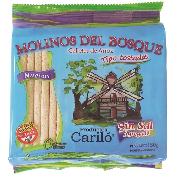 Tostadas de Arroz Sin Sal Cariló 150 gr #1
