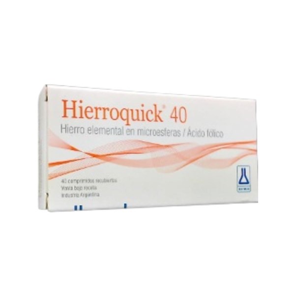 Megalabs Hierroquick 40 Hierro + Ácido Fólico x 40 Comp Recubiertos #1