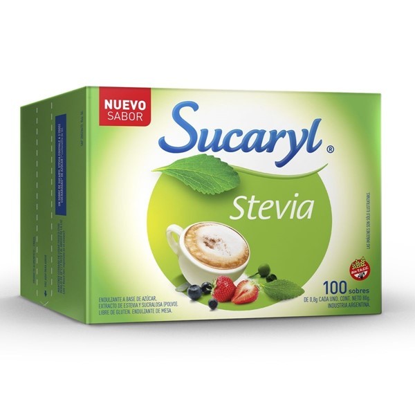Sucaryl Edulcorante Stevia en Polvo Por 100 Sobres alt