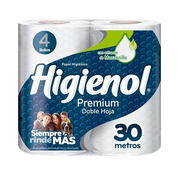 Papel Higiénico Higienol Premium Doble Hoja x 4 rollos x 30 m C/U #1