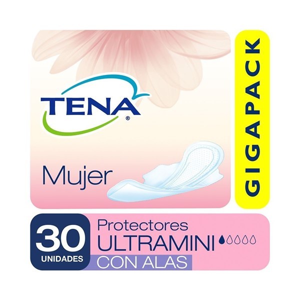 Tena Protectores Ultramini Con Alas Para Mujer (30 Unidades)