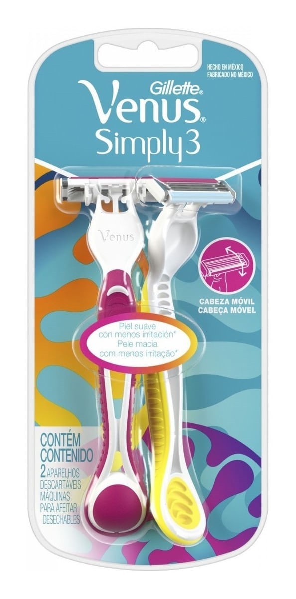 Gillette Máquina Para Afeitar Descartable Venus Simply3 (2 Unidades) alt