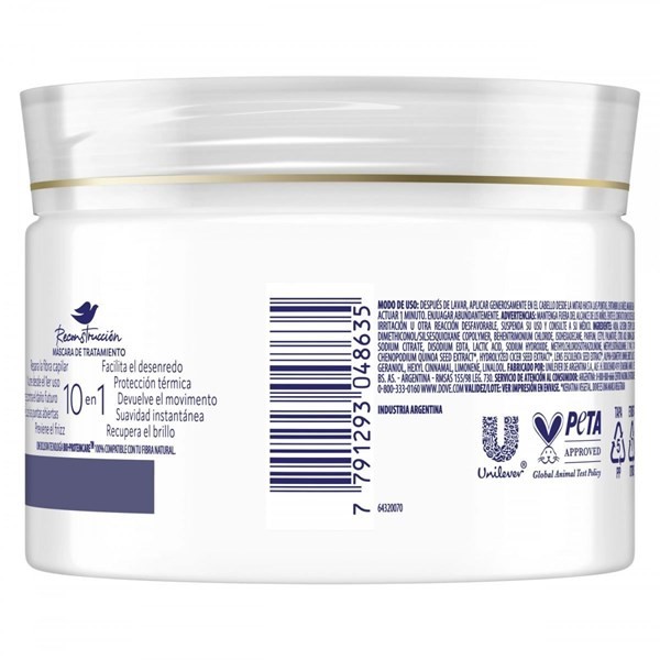 MASCARA CAPILAR DOVE RECONTRUCCION COMPLETA X 300 g alt