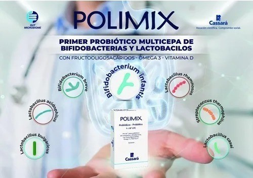 Cassará Polimix Probiótico Prebiótico 7 Cepas Prebióticas 16 Sobres Unico alt
