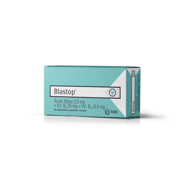 Blastop 2.5 | 30 Comprimidos | ácido fólico + vit B 6 + vit B12
