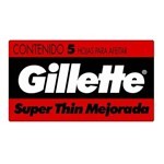 Gillette Roja Super Thin Mejorada Hoja Afeitar x 5 Unidades #1
