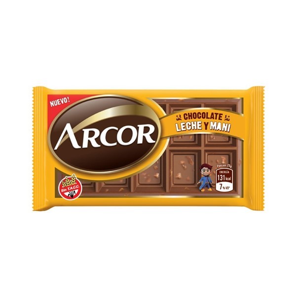 Chocolate Arcor Leche Y Maní x 25 g #1