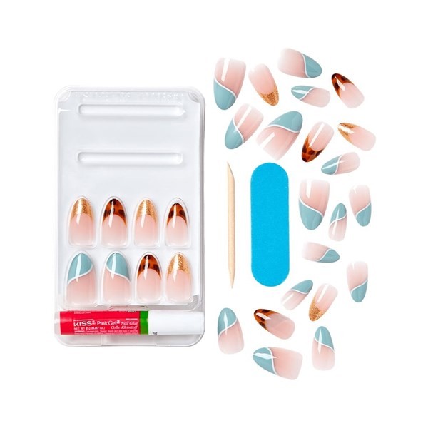 Uñas Postizas Kiss Voguish Fantasy French Charmante alt