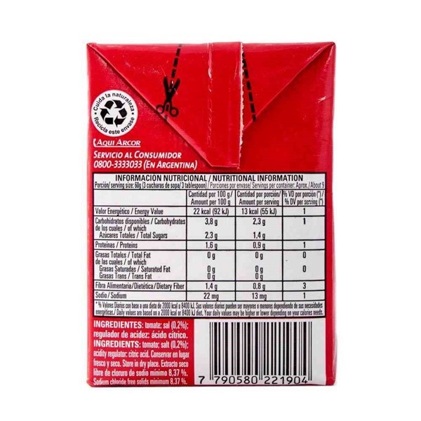 Puré De Tomate Arcor 520 Gr alt