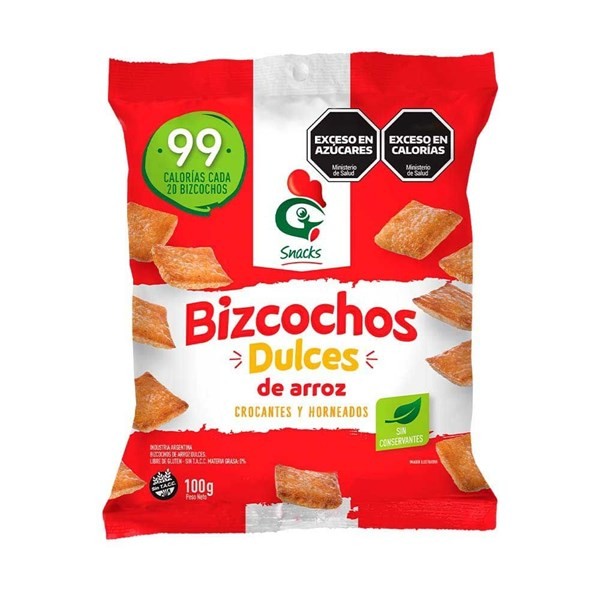 Bizcocho Arroz Gallo Snack Dulce X 100 Gr #1