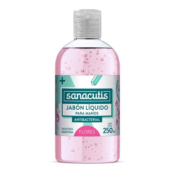 Sanacutis Jabon Liquido Antibacterial Flores 250 ml #1