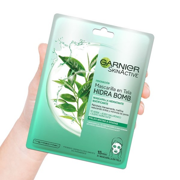 Garnier Mascarilla en Tela Hidra Bomb Matificante de Té Verde x 1 un alt