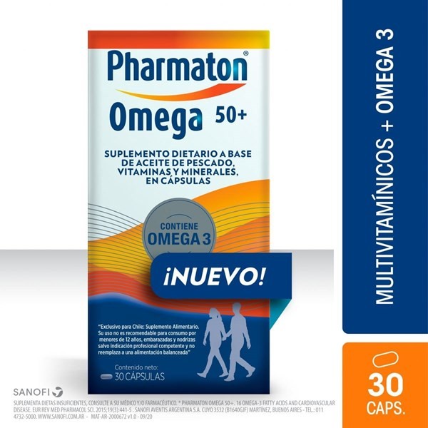Pharmaton Suplemento Dietario Multivitamínico Omega 50+ Plus (30 Cápsulas) #1
